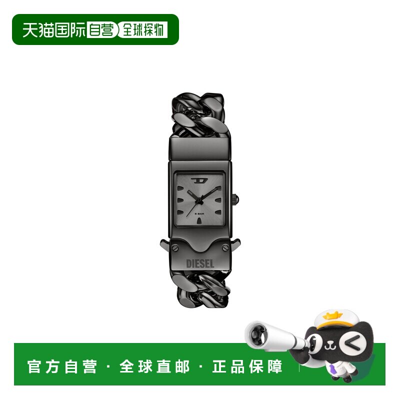 自营欧洲直邮Diesel迪赛 Closer女士深灰色精钢腕表22mm