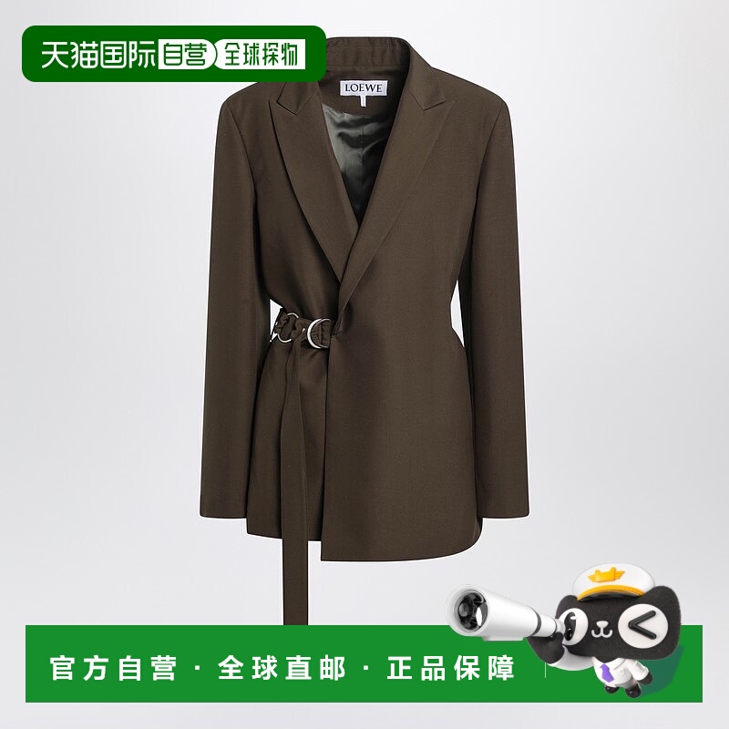 香港直邮LOEWE 罗意威 女士 卡其色绿色双排扣羊毛夹克 S359Y03XA