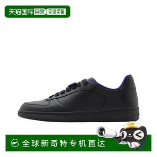 黑色小牛皮圆头系带平跟低帮板鞋 男士 博柏利 欧洲直邮BURBERRY