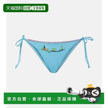 香港直邮Staud 女士 Sisley 刺绣比基尼下装 blue蓝色 舒适时尚