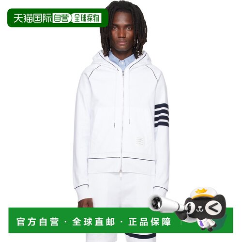香港直邮Thom Browne 汤姆 布朗 男士 白色 Loopback 4-Bar Zip U