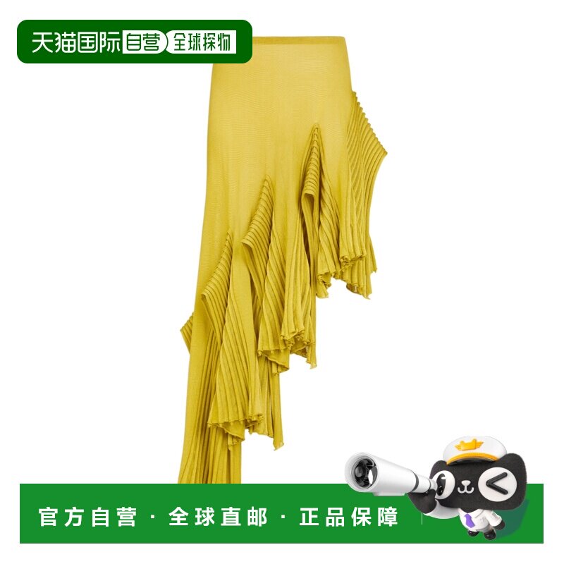 香港直邮Alaia 不对称叶片褶裥裙 AA9J2535K178C半身裙a字裙