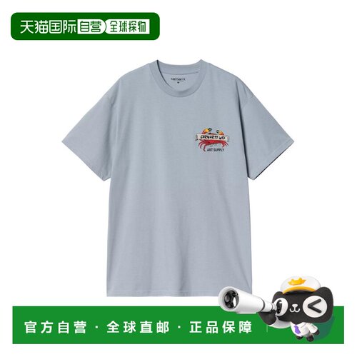 欧洲直邮CARHARTT WIP 男士T恤 I0347780F4XX SS2025 蓝色