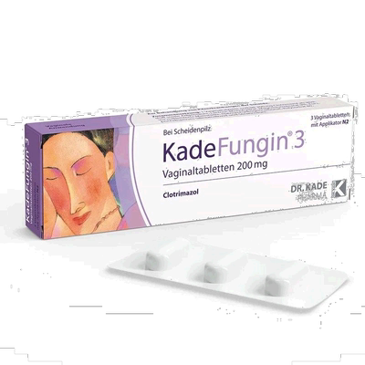 欧洲直邮德国药房KadeFungin妇科霉菌性阴道炎克霉唑塞入药片3天