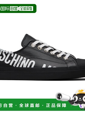 1h可退 香港直邮Moschino 莫斯奇诺 男士 黑色徽标运动鞋 261MB15