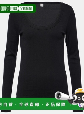 香港直邮TOT&Ecirc;ME 女士 棉混纺T恤 black黑色 舒适时尚内搭