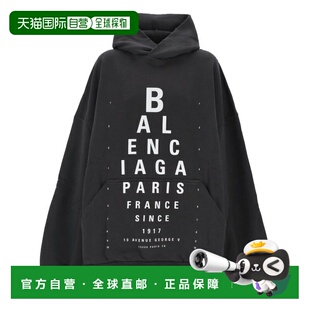 1h可退 香港直邮Balenciaga 巴黎世家 女士 OPTICAL HOODIE大号版