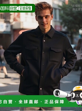 欧洲直邮HERNO 男士衬衫GI000312U333189300羊毛外套夹克