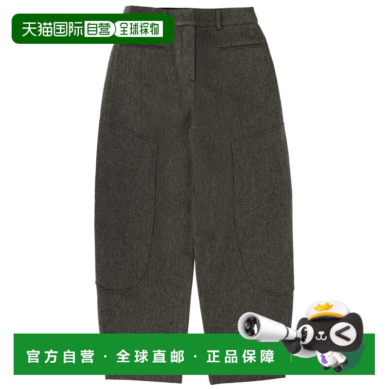 1h可退 欧洲直邮GANNI 女士休闲裤 W0758809 AW2025 军绿色 腰带