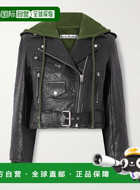 1h可退 香港直邮Acne Studios 艾克妮 女士 黑色叠层皮革夹克 A70