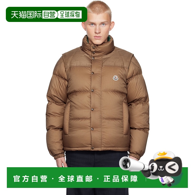 香港直邮Moncler 盟可睐 男士 棕色 Verone Short 双面羽绒夹克 J