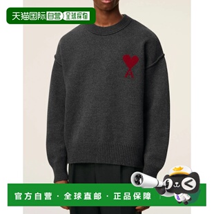 Gris Paris Ami Rond Col Pull AMI 女士 香港直邮Ami 1h可退