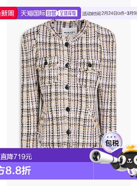 1h可退 香港直邮ISABEL MARANT 女士 Nelly 棉混纺花呢夹克 VE000