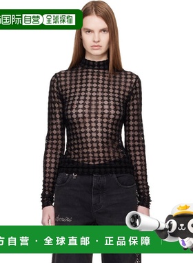 香港直邮AMIRI 女士 黑色 MA Quad Flocked T 恤 AWTOWO1004