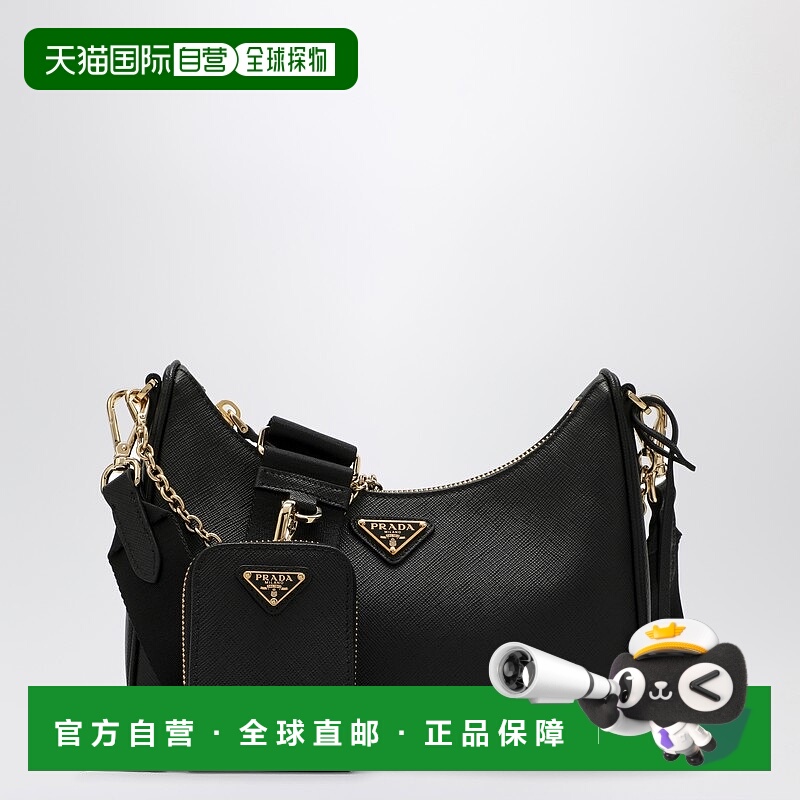 香港直邮Prada 普拉达 女士 Re-Edition 2005 黑色皮革包包 1BH20