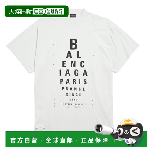 1h可退 香港直邮Balenciaga 巴黎世家 女士 OPTICAL廓形T恤 81168