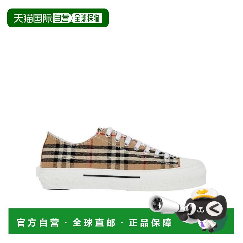1h可退 香港直邮BURBERRY/博柏利 男士 Vintage 格纹棉质运动鞋 c