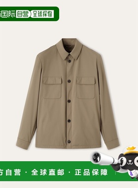 自营欧洲直邮Loro Piana 男士灰绿色细纤维夹克外套