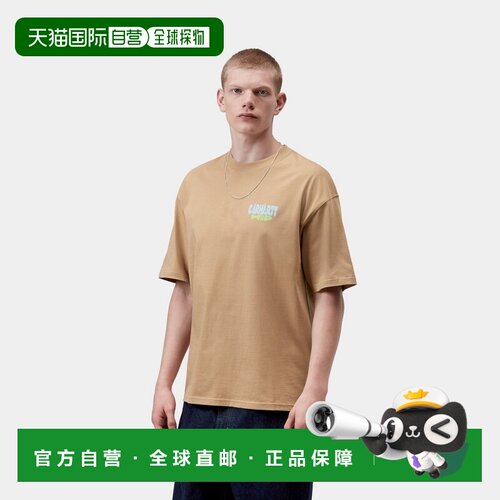 自营欧洲直邮Carhartt WIP S/S Luggage Label男士棉质印花短袖T