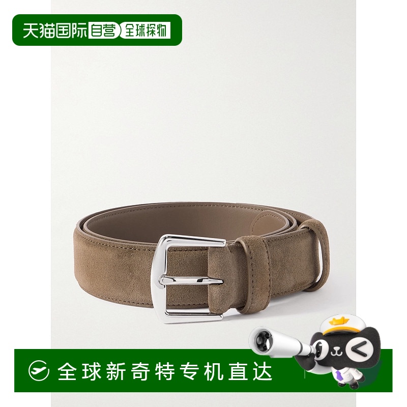 1h可退 香港直邮Loro Piana 诺悠翩雅 男士 3.5cm 绒面革皮带 FAA