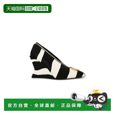 1h可退 香港直邮Balmain 巴尔曼 女士 Pump 斑马纹拉链坡跟鞋 FN0