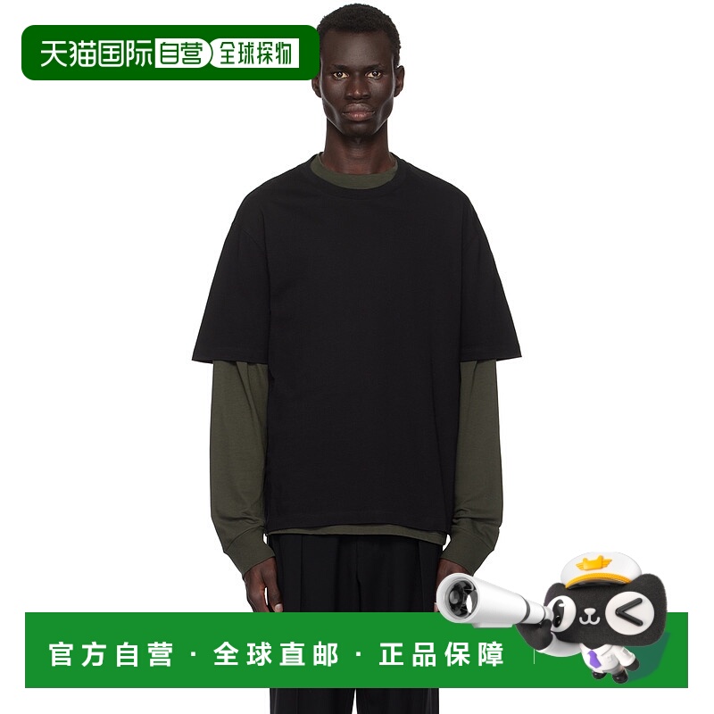 1h可退 香港直邮The Row 男士 黑色 Errigal T 恤 381K291