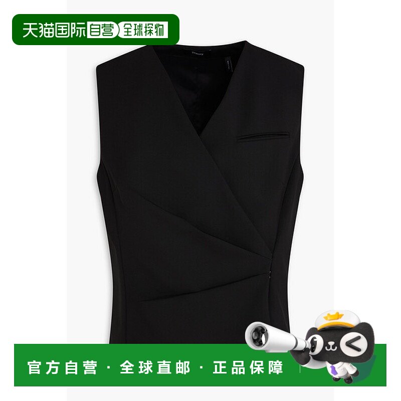 1h可退 香港直邮THEORY 希尔瑞 女士 褶裥羊毛混纺绉纱背心 P0701