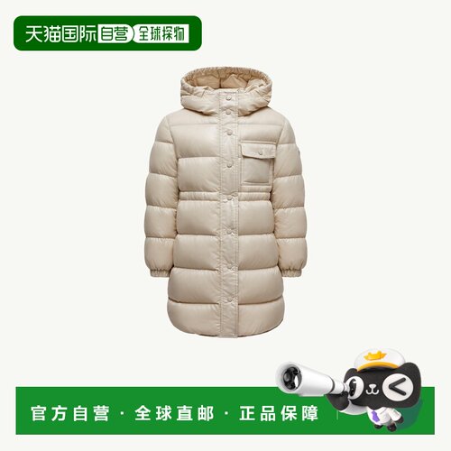 欧洲直邮MONCLER盟可睐 Dacca女孩米色尼龙连帽羽绒服外套