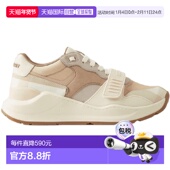 女款 欧洲直邮Burberry 博柏利皮革格纹徽标系带低帮运动休闲鞋