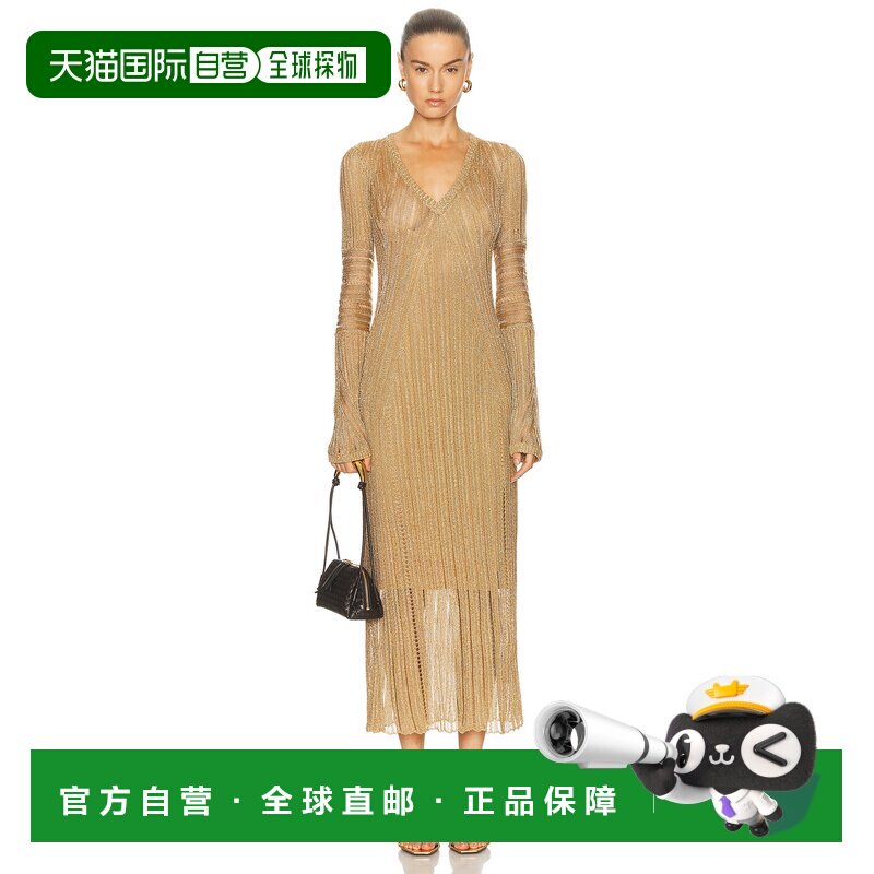 1h可退 美国直邮ZIMMERMANN 女士 金属感针织长款连衣裙 6645DC26