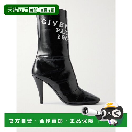 1h可退 Givenchy 纪梵希 女士 徽标印花方头靴 BE605FE2F高跟女靴