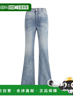 香港直邮Balmain 巴尔曼 女士 喇叭牛仔裤喇叭裤 FF1MJ116DF79