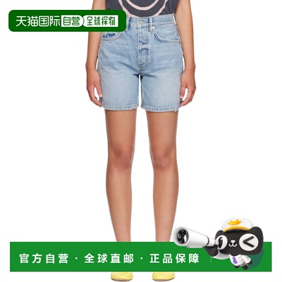 1h可退 香港直邮ANINE BING 女士 蓝色 Delaney 牛仔短裤 A051225