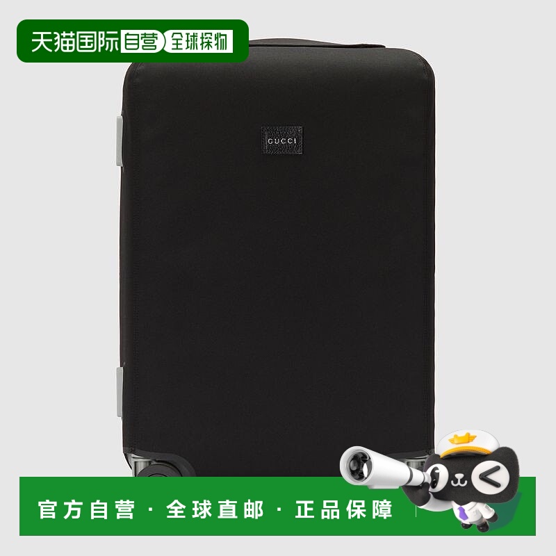 自营欧洲直邮Gucci古驰Porter系列女士黑色布料客舱加大号拉杆箱