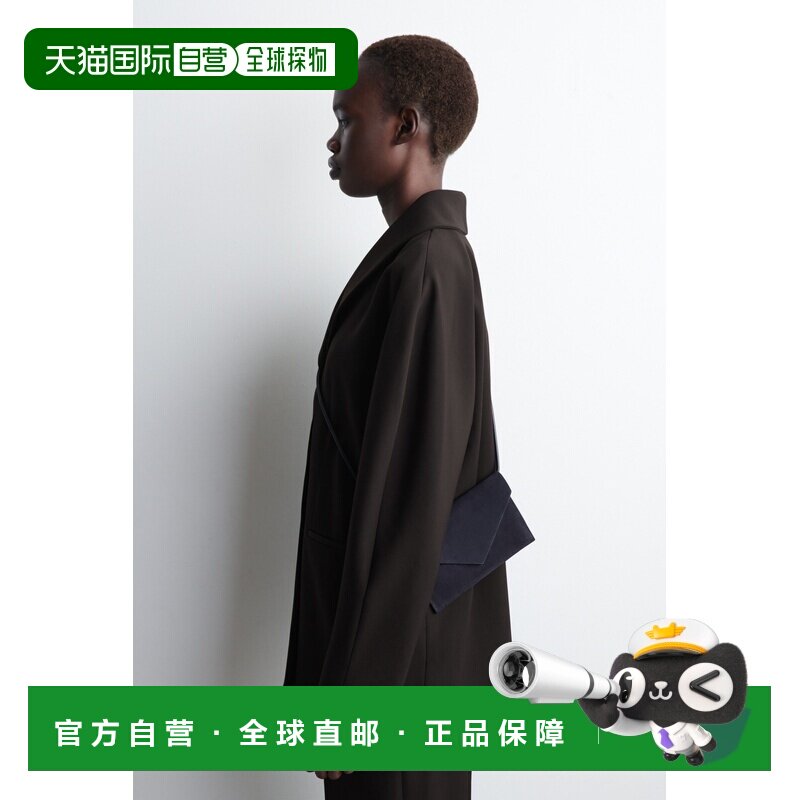 自营欧洲直邮COS 女士蓝色皮革信封包