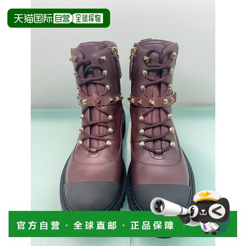 香港直邮Valentino 饰钉装饰高筒靴子 UW2S0R66GNW华伦天奴厚底鞋