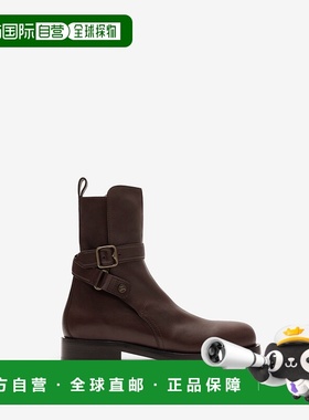 自营欧洲直邮Burberry博柏利 Ledger系列男士蜜糖棕小牛皮马术骑