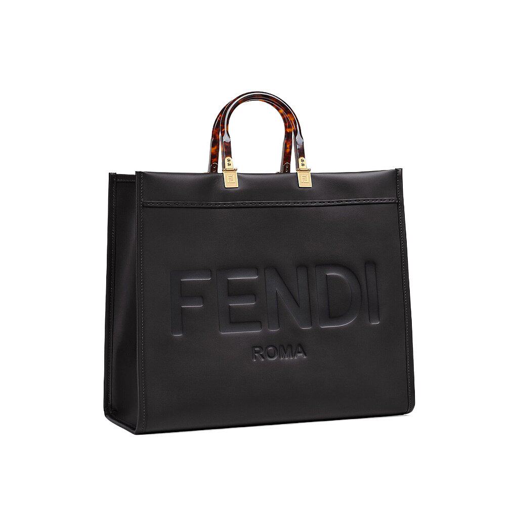 香港直邮fendi 黑色大号sunshine手提包 8bh372abvl牛皮