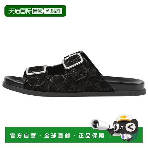 1h可退 香港直邮Gucci 古驰 男士 拖鞋 816380AADUO black黑色 舒