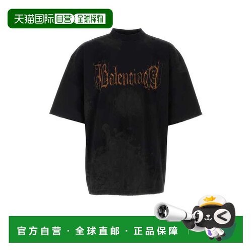 1h可退 香港直邮BALENCIAGA 男士T恤 744439TOVE11055 AW2025 黑