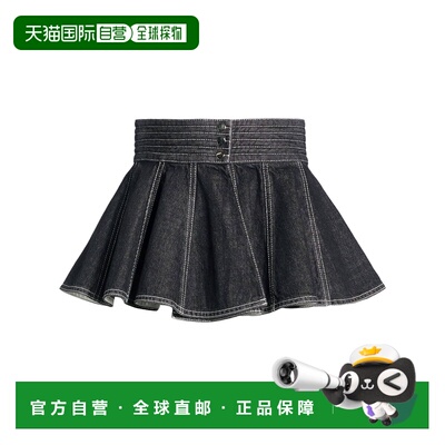 香港直邮alaia 女士 牛仔半身裙 black黑色 舒适时尚