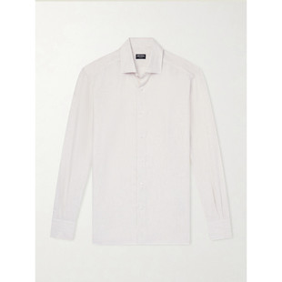 美国直邮zegna 男士 条纹亚麻衬衫 UHX27A3SRF7 杰尼亚
