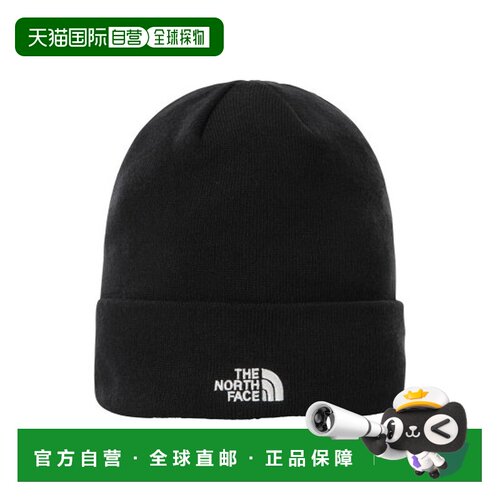 自营欧洲直邮THE NORTH FACE北面 黑色再生聚酯保暖针织帽男女通