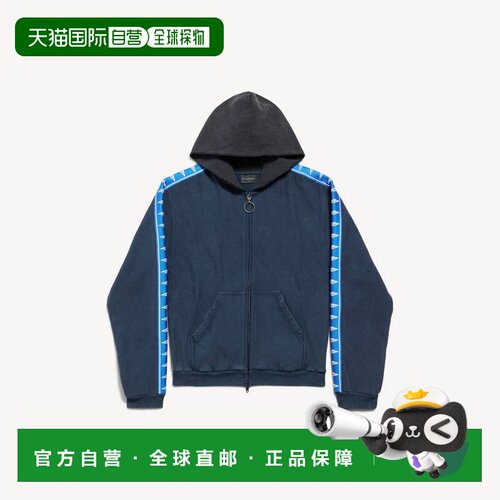 自营欧洲直邮Balenciaga巴黎世家 Stripe Patched男士棉质拉链连