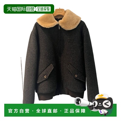 香港直邮Miu Miu Shetland 翻领休闲羊毛夹克外套 ML13631799SOOO