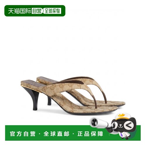 1h可退 香港直邮Gucci Vittoria系列夹趾凉鞋 870786FAF3Z高跟