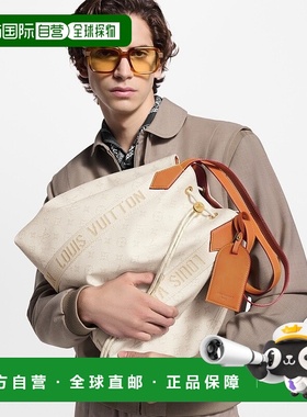 自营欧洲直邮LV/路易威登 Cabas Marina男士灰白色帆布手提包