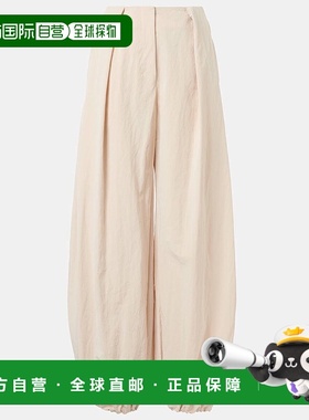 香港直邮Jacquemus 女士 Calisson 褶裥中腰阔腿裤裤子休闲裤