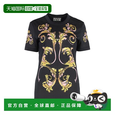 1h可退 香港直邮versace 范思哲 女士 棉质水手领T恤 78HAH6P8JS4