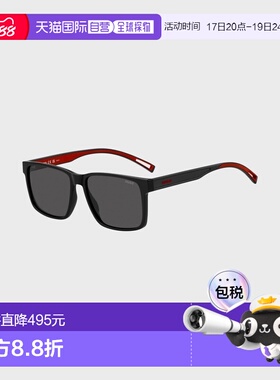 自营欧洲直邮Hugo Boss x VCARB男士黑色醋酸纤维logo标识太阳镜